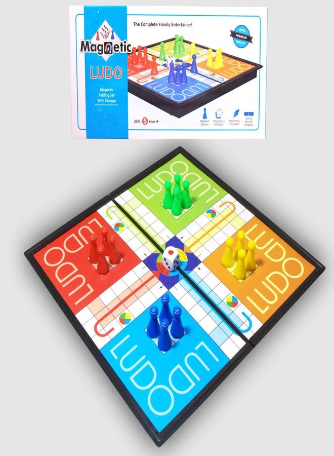 Toy Cloud Magnetic Ludo Foldable and Portable Board Game with Elegant Design, Smooth Polished Pieces, and Safe Storage - Classic Strategy Game for Kids and Adults - Image 1